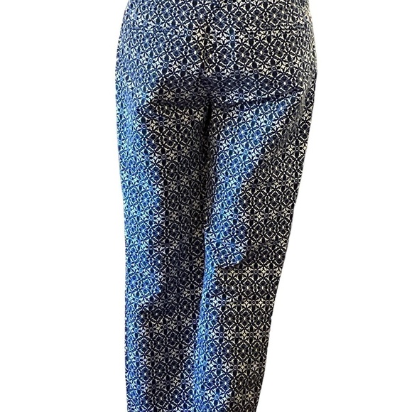 Katherine Barclay Montreal Womens Pants Size 4 Blue White Paisley - Picture 9 of 16